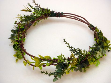 Floral Headband Wedding, Crown Hairstyle, Fairy Diy, Flowers Crown, Natural Branches, Leaf Crown, Leaves Headband, Diy Crown, Hair Wreaths