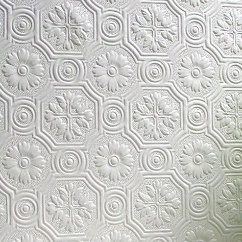 ❖~.~ Cream, White, Ivory ~.~❖ White Anaglypta Wallpaper, House Wallpaper, Ceiling Tile, Wallpaper Pattern, White Wallpaper, Textured Wallpaper, Textile Patterns, Of Wallpaper, Textures Patterns