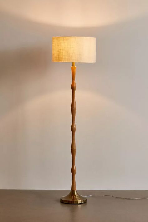 Milo Floor Lamp | Urban Outfitters Bedroom Lamp Ideas, Wooden Floor Lamps, Floor Lamp Bedroom, Lamp Ideas, Boho Floor, Lamp Floor, Floor Lamps Living Room, Hearth Room, Wood Floor Lamp