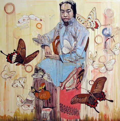 Relic 11, 2005, oil on canvas, 72 x 72 inches, by Hung Liu Hung Liu, What Is Contemporary Art, Changchun, Art Alevel, Chinese History, Art Corner, Artist Models, Ap Art, Japanese Prints