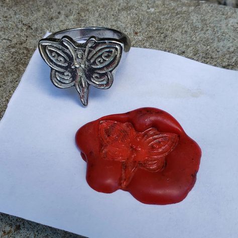 Butterfly Fairy Wax Seal Signet Ring - Etsy Butterfly Fairy, Signet Rings, Wax Seal, Wax Seals, Signet Ring, Portugal, Wax, Ring