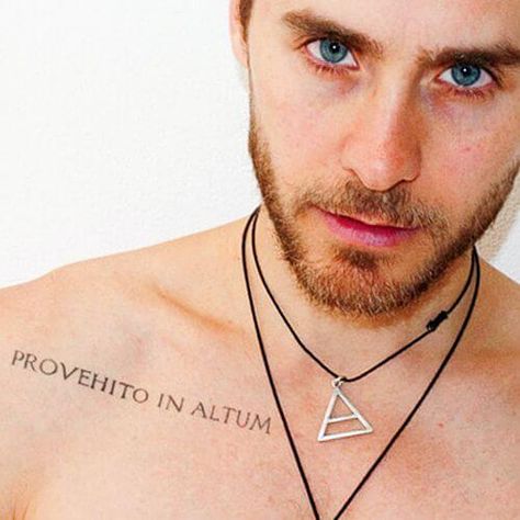 latin-tattoos-14 Jared Leto Tattoo, Jared Leto Shirtless, Latin Tattoo, Good Tattoo Quotes, Thirty Seconds To Mars, Good Charlotte, Shannon Leto, Face Tattoos, 30 Seconds To Mars