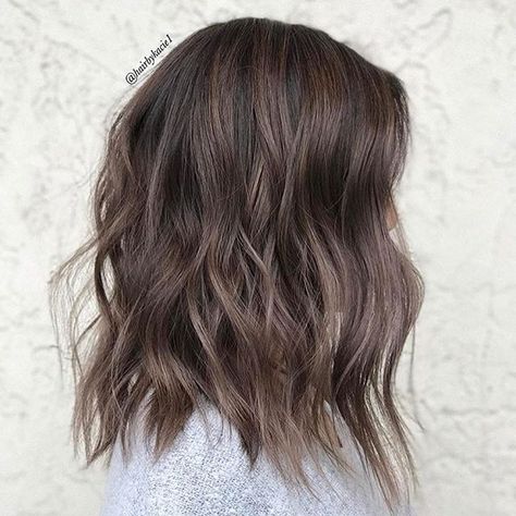 Textured Lob on Mocha Ash. Hair by @hairbykacie1  #hair #hairenvy #hairstyles #haircolor #bob #longbob #newandnow #inspiration #maneinterest Brown Lob Hair, Mushroom Brown Hair, Brown Hair Inspiration, Brown Hair Shades, Mushroom Brown, Ash Brown Hair, Brown Ombre Hair, Lob Hairstyle, Brown Hair Balayage