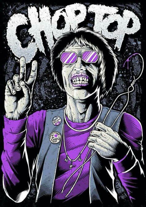 Chop Top (The Texas Chainsaw Massacre 2) Choptop Sawyer, Neon Horror, Sawyer Family, Horror Villians, Mondo Posters, All Horror Movies, Horror Collection, Leather Face, Horror Fanatic