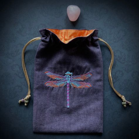 Embroidered Dragonfly, Embroidered Mandala, Gifts Luxury, Tarot Bags, Victorian Flowers, Dupion Silk, Silk Yarn, Luxury Silk, Embroidered Bag