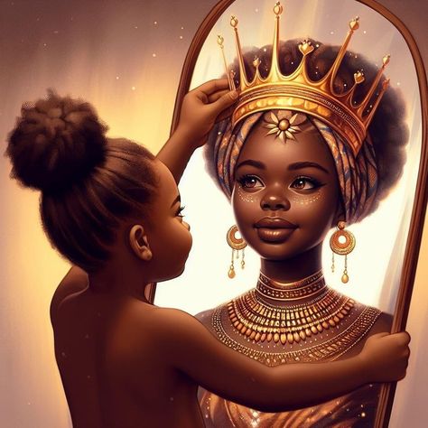 Black Royalty Art, Black Wonder Woman Art, Black Queen Photoshoot, Black Queen Painting, Black Queen Art, Black Lockscreen, May Aesthetic, May Wallpaper, Black Baby Art