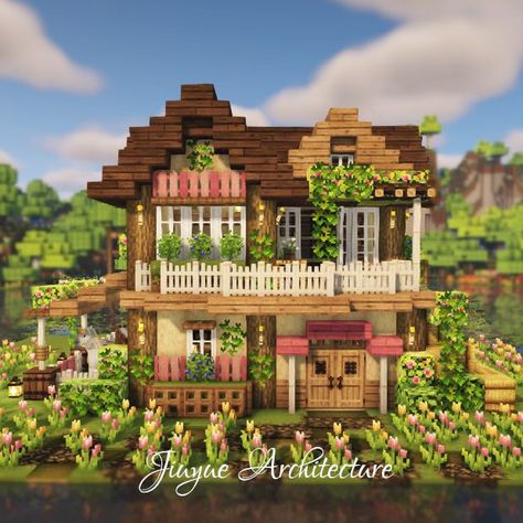 Minecraft Balcony, Minecraft Horse Stables, Build Aesthetic, Houses In Minecraft, Description Ideas, Minecraft Horse, Beautiful Balcony, Minecraft Aesthetic, Minecraft Mansion