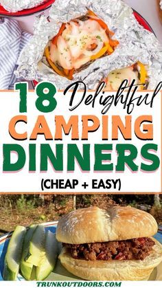 Looking for easy and delicious camping dinner ideas? Check out these 18 fun recipes that are perfect for your next camping adventure. From foil packet meals to one-pot wonders, you'll love these campfire-friendly dishes! #CampingMeals #CampingFood #CampingRecipes #CampingDinners #EasyCampingRecipes Easy Camping Foil Packet Meals, Tent Camping Dinner Ideas, Campfire Foil Meals, Camping Dinner Ideas Outdoor Cooking, Meal Ideas For Camping, Precooked Camping Meals, Camp Meals For Two, Meals For Camping Outdoors, Freezer Meals For Camping