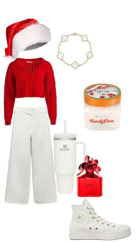 Candy Cane Outfit, Cane Outfit, What To Wear On Christmas, Cute Christmas Outfits, Preppy Christmas, Eve Outfit, Winter Wear, Christmas Eve, Aesthetic Fashion