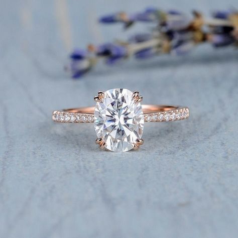 2ct Engagement Ring, Moissanite Engagement Ring Rose Gold, Prong Engagement Rings, Moissanite Engagement Ring Oval, Moissanite Engagement Ring Solitaire, Pave Engagement Ring, Ring Rose Gold, Rose Engagement Ring, Rose Gold Engagement