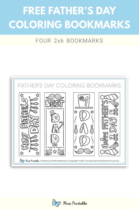 Father’s Day Bookmark, Sunday School Coloring Pages, Free Printable Bookmarks, Bookmark Designs, Meet The Teacher Template, Valentine's Day Crafts For Kids, Bookmark Craft, Coloring Bookmarks, Bookmark Template