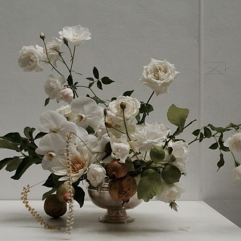 Compote Arrangement, White Flower Arrangement, Flower Styling, White Flower Arrangements, Religious Wedding, Marriage Vows, Prop Styling, Design Flower, Flower Arranging