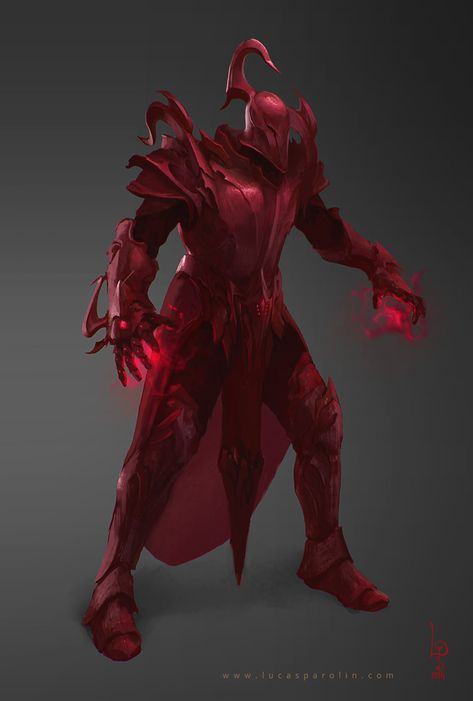 Red Knight by LucasParolin on DeviantArt Orianna League Of Legends, Design Exploration, Creature Fantasy, Red Knight, Dark Eldar, 다크 판타지, Knight Art, Dnd Art, Fantasy Monster