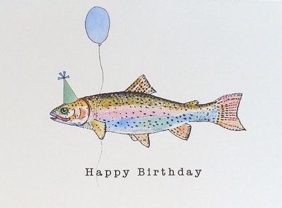 JH19 Watercolor Fish Birthday Card, Funny Birthday Drawings, Birthday Card Diy Aesthetic, Fish Birthday Cards, Happy Birthday Fish, Fishing Birthday Card, Fishing Birthday Cards, Happy Birthday Fishing, Happy Birthday Doodles