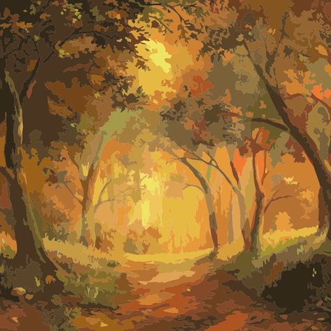 Forest Drawing, Fall Drawings, Sketchbook Cover, Forest Illustration, Background Drawing, Zelda Art, Forest Painting, Autumn Painting, Landscape Drawings