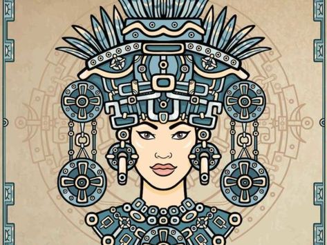 La historia de la princesa mexica que convertía en estatuas a sus amantes Animation Portrait, Decorative Drawing, Aztec Tattoos, Native American Spirituality, Art Native American, Pagan Goddess, Indian Colours, D Tattoo, Art Idea