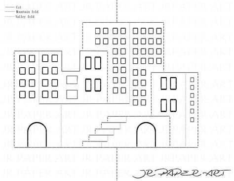 Origamic Architecture, Kirigami Templates, Birthday Card Template Free, Card Template Free, Origami Architecture, Pop Up Card Templates, Paper Architecture, Origami And Kirigami, Pop Up Art