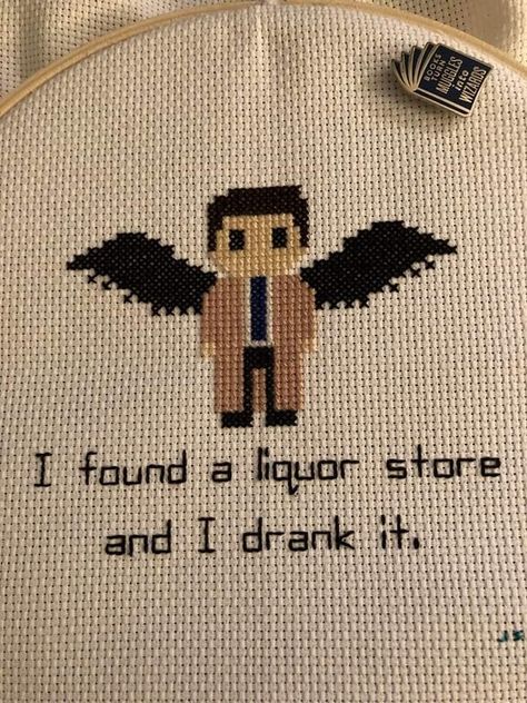 Supernatural Cross Stitch, Stitch Silhouette, Spn Fanart, Cross Stitch Silhouette, Stitch Witchery, Ashley I, Funny Cross Stitch Patterns, Beaded Cross Stitch, Cross Stitch Funny