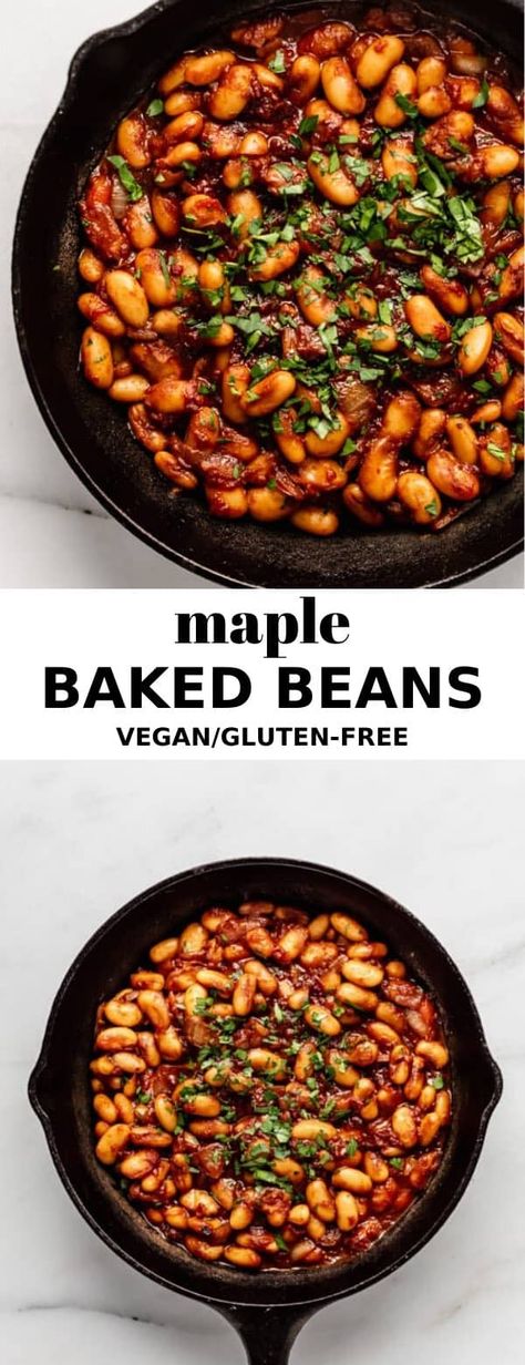 Baked Beans Vegan, Healthy Baked Beans, Maple Baked Beans, Beans Baked, Breakfast Quick, Breakfast Vegan, Baked Bean Recipes, Quick Videos, Breakfast Healthy