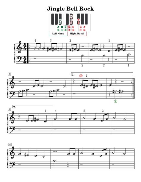 Download and print in PDF or MIDI free sheet music for Jingle Bell Rock by Misc Christmas arranged by PianoWithNicole for Piano (Solo) Jingle Bell Rock Piano, Piano Sheet Music Letters, Music Letters, Christmas Piano, Easy Piano Sheet Music, Christmas Jingles, Easy Piano, Jingle Bell, Piano Sheet