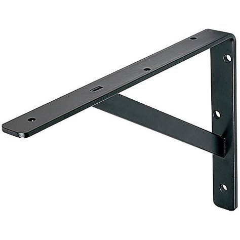 Black HD Steel Shelf Bracket, 19-1/2" Deep x 13" High Shelf Brackets Metal, Diy Shelf Brackets, Steel Shelf Brackets, Diy Shelf, Heavy Duty Shelf Brackets, Black Hd, Metal Shelf Brackets, Painted Pots Diy, Floating Desk