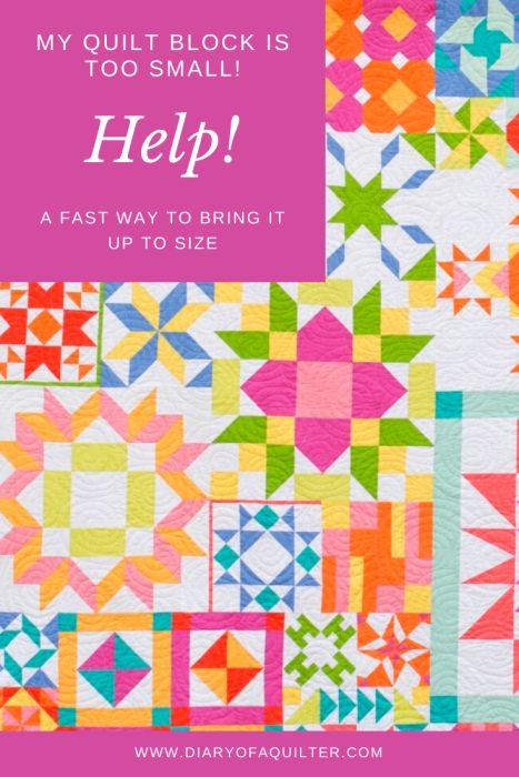 Tip: How to Resize a Quilt Block that is Too Small - Diary of a Quilter Small Diary, Diary Of A Quilter, Beginning Quilting, Quilting 101, Quilt Tips, Block Quilts, Big Block Quilts, Crazy Quilt Blocks, Sampler Quilts