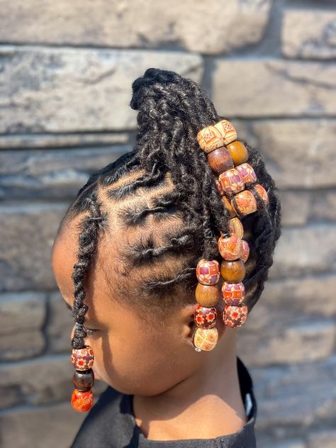 Little Black Girls Loc Styles, Loc Styles For Girls Kids, Kids Loc Styles Daughters, Kid Loc Styles, Kids Dreads Hairstyles, Kid Locs, Serena Hair, Rey Hair, Kids Dreads