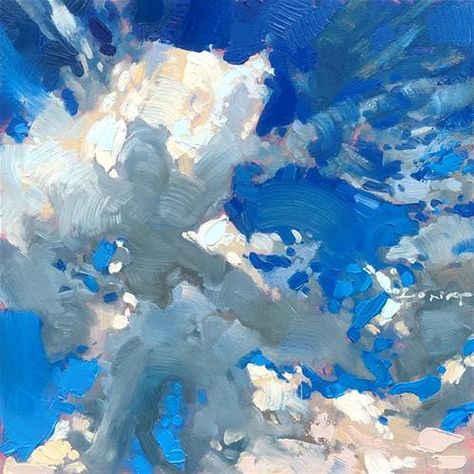 Chris Long, Long Painting, Blue Drawings, Expressive Art, Cloud Painting, Big Art, Aesthetic Painting, Sky Art, Ethereal Art