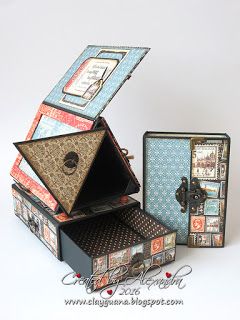 graphic 45 Cityscapes, Photo House, Chipboard keepsake box, DIY chipboard box Scrapbook Box, Photo Boxes, Mini Album Tutorial, Scrap Album, Box Diy, Mini Scrapbook, 3d Paper Crafts, Mini Scrapbook Albums, Card Making Tutorials