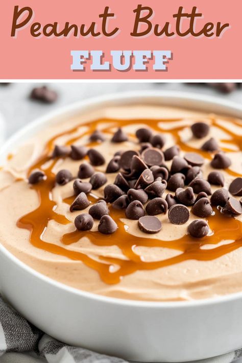 Peanut Butter Fluff - Insanely Good Weight Watchers Peanut Butter Fluff, Chocolate Peanut Butter Fluff, Peanut Butter Fluff Bars, Peanut Butter Fluff Dip, Peanut Butter Lush, Recipes With Peanut Butter, Peanut Butter Fluff, Fluff Recipes, Jif Peanut Butter