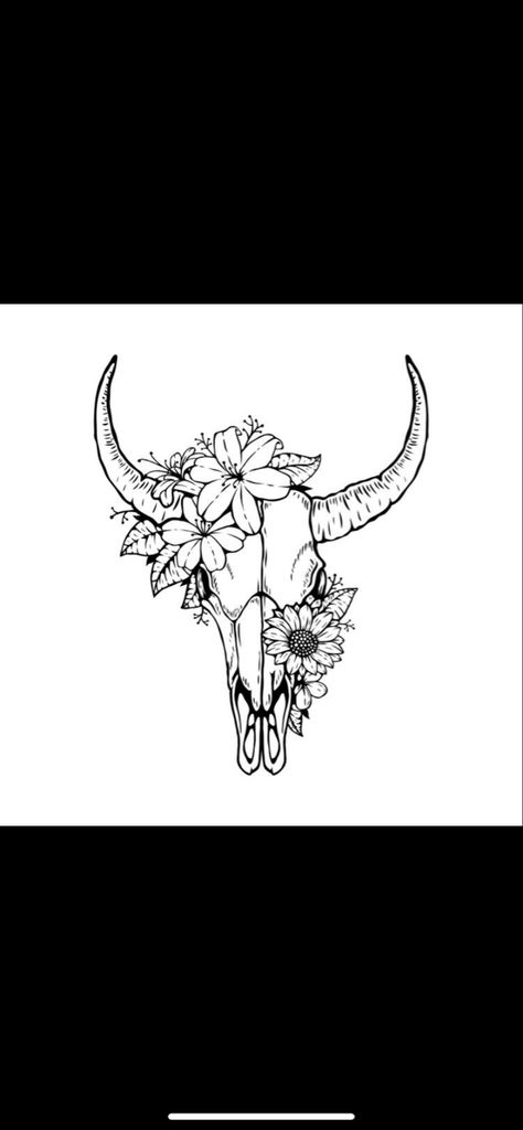 Long Horn Tattoo With Flowers, Bull Skull Flower Tattoo, Half Cow Skull Half Flower Tattoo, Bull Skull And Flowers Tattoo, Long Horn Bull Skull Tattoo With Flowers, Cow Skull Tattoos, Bull Skull Tattoos, Memorial Tattoo Quotes, Mum Tattoo