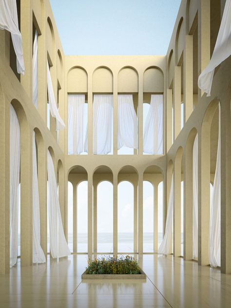 Peaceful Architecture, Riize Impossible, Interior Design Major, Arcade Architecture, Dream Architecture, Architecture And Fashion, مركز ثقافي, Sky Home, Life Drawing Reference