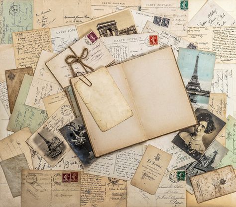 Open book, old letters and postcards by LiliGraphie on @creativemarket Desktop Photography, Handy Wallpaper, Postal Vintage, Old Letters, Diary Book, Decoupage Vintage, Trendy Wallpaper, Macbook Wallpaper, Foto Vintage