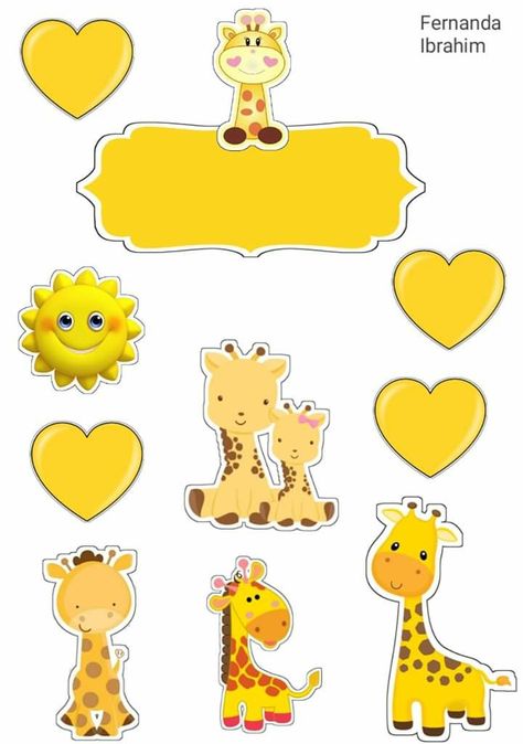 Clipart Giraffe, Disney String Art, Cartoon Baby Animals, Giraffe Party, Pop Up Frame, Giraffe Drawing, Felt Animal Patterns, Baby Frame, Kids Scrapbook