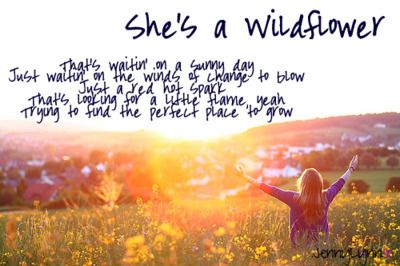 Lauren Alaina - She's a Wildflower  pic by me :) JennyLynn<3 Wildflower Quotes, She's A Wildflower, Wild Flower Quotes, She Is A Wildflower, Grad Quotes, Cowboy Quotes, Lauren Alaina, Country Lyrics, Country Quotes