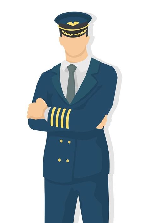 Airplane pilot in modern style vector illustration, man simple flat shadow isolated on white background, captain. Flight Attendant Men, Captain Illustration, Pilot Illustration, Pilot Cartoon, Pilot Drawing, Pilot Man, Pilot Uniform Men, Illustration Man, Pilot Costume