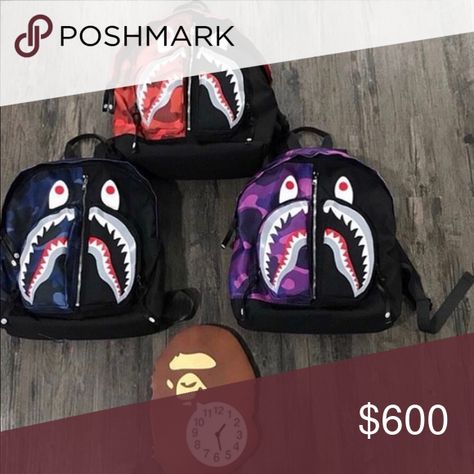 BAPE BOOKBAGS 😈🔌🔥 Yourdesignerplug!! Bape Bags Backpacks Bape Bookbags, Bape Backpack, Bape Bag, Bape Shark, Bags Backpacks, Backpack Bags, Limited Time, Red And Blue, Bag Lady