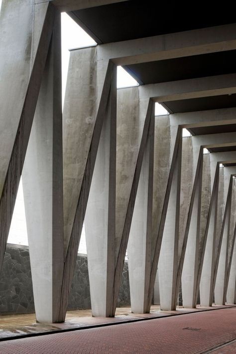 Architecture Cool, Truss Structure, Detail Arsitektur, Concrete Architecture, Brutalist Architecture, Concrete Structure, Structure Architecture, Architecture Exterior, Facade Architecture