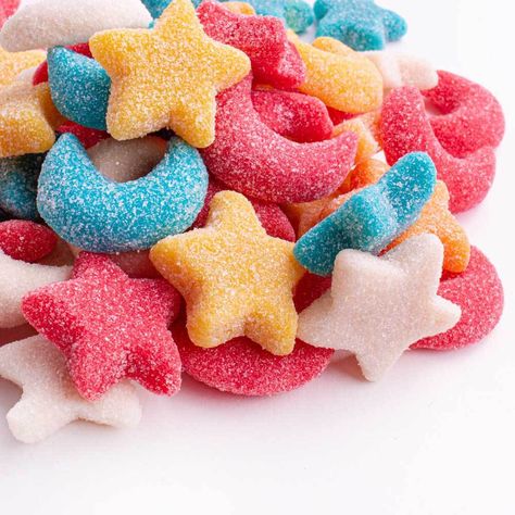 Gummy Candies, Candy Club, Stars And Moons, Gift Jar, Spice Shop, Rainbow Candy, Star Candy, Sour Candy, Candy Girl