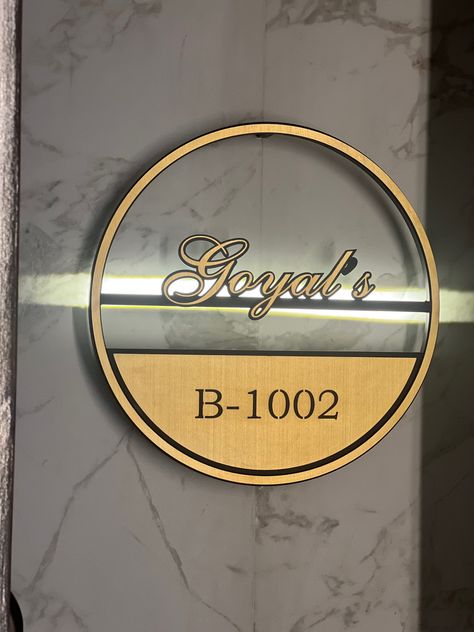 House Name Plate Design Outdoor Wooden, Exterior Name Plate Design, Name Plates For Home With Light, Home Name Plates Ideas Entrance Modern, Nameplate Designs For Home, Acrylic Name Plates For Home Doors, Main Door Name Plate Design, Flat Name Plate Design, Name Plate Wall Design