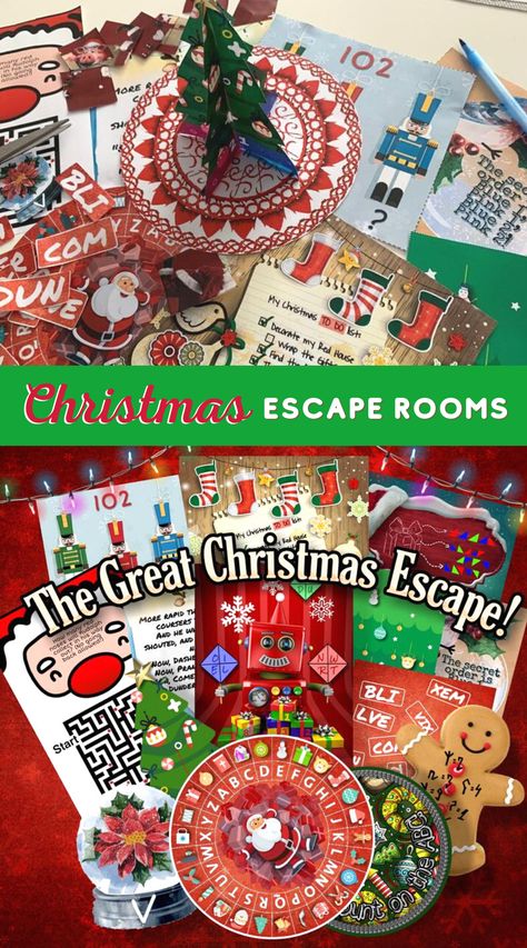 Diy Escape Room Puzzles For Adults, Christmas Escape Room For Teens, Christmas Escape Room For Adults, Diy Christmas Escape Room, Christmas Escape Room For Kids, Diy Escape Room For Kids, Easter Escape Room, Christmas Escape Room, Escape Room Diy