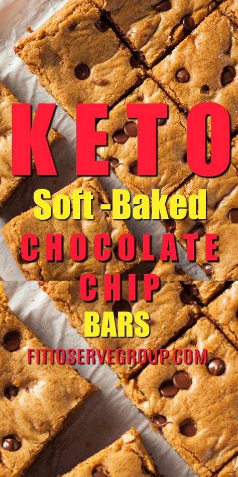 Diet Cookies Recipe, Chip Bar, Diet Lunch, Diet Cookies, Keto Bars, Keto Cookie Recipes, Keto Crockpot, Chocolate Chip Bars, Keto Chocolate Chip Cookies