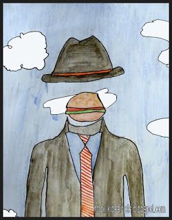 Magritte: Fathers Day idea. Artists Portraits, Magritte Art, 7th Grade Art, Art Lessons Middle School, René Magritte, 6th Grade Art, 4th Grade Art, 5th Grade Art, 3rd Grade Art