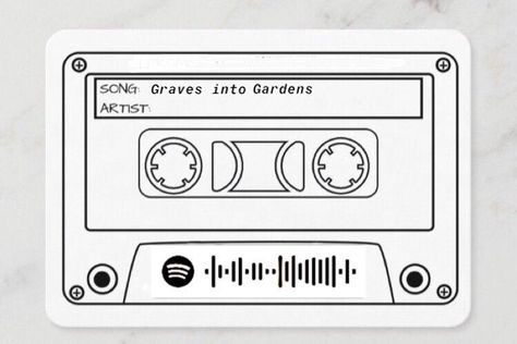 Paper Mixtape Template, Casette Drawings, Casette Tape Drawing, Mixtape Drawing, Casette Tape Tattoo, Cassette Drawing, Cassette Tape Crafts, Graves Into Gardens, Traditional Tattoo Designs