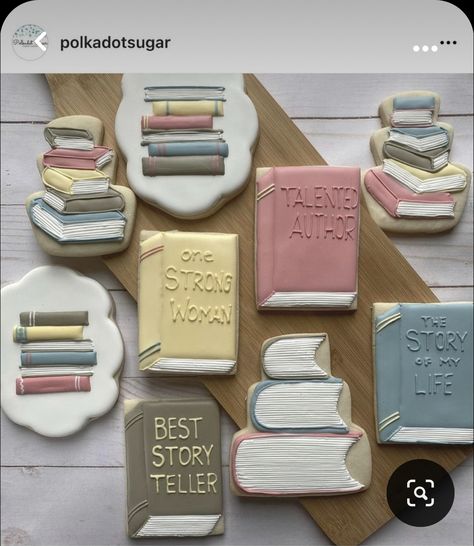 Reading Cookies Decorated, Librarian Cookies Decorated, Library Themed Cookies, Book Theme Cookies Decorated, Books Cookies Decorated, Decorated Book Cookies, Library Cookies Decorated, Royal Icing Book Cookies, Book Royal Icing Cookies