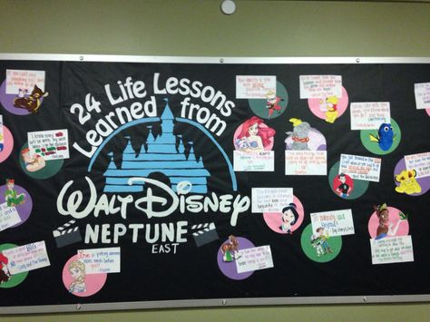 Disney Theme opening weekend board #CA #RA Disney School Theme, Senior Boards, Disney Bulletin Boards, Dorm Bulletin Boards, Res Life Bulletin Boards, Middle School Bulletin Boards, Door Decorations College, Senior Board, Family Literacy Night