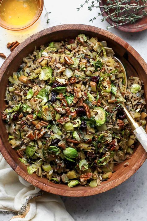 Wild Rice Pilaf - Dishing Out Health Rice Cranberry Pilaf, Cranberry Pecan Sweet Potato Wild Rice Pilaf, Wild Rice Mushroom Pilaf, Cranberry Apple Pecan Wild Rice Pilaf, Fall Wild Rice Salad, Wild Rice Pilaf, Turkey Broth, Fresh Salad Recipes, Rice Pilaf