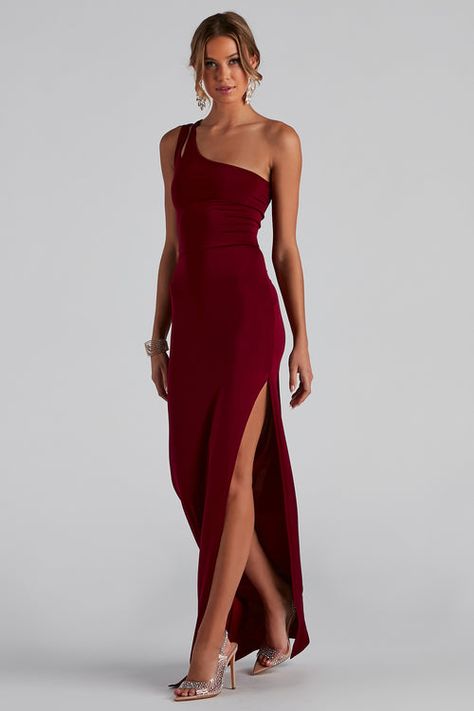 Formal Dresses & Gowns | Long to Short Formal Dresses | Windsor Hairstyles For One Shoulder Dress Formal, Sequin Top Dress, Damas Dresses, Dramatic Entrance, Sequin Dress Party, Bachelorette Dress, Sequin Bridesmaid Dresses, Purple Bridesmaid Dresses, Red Bridesmaid Dresses