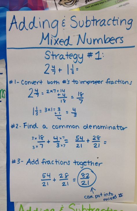 Adding and Subtracting Mixed Numbers Mixed Numbers Worksheet, Adding And Subtracting Mixed Numbers, Subtracting Mixed Numbers, Mixed Fractions, Numbers Worksheet, Math Charts, Mixed Numbers, Fifth Grade Math, Math Tutorials