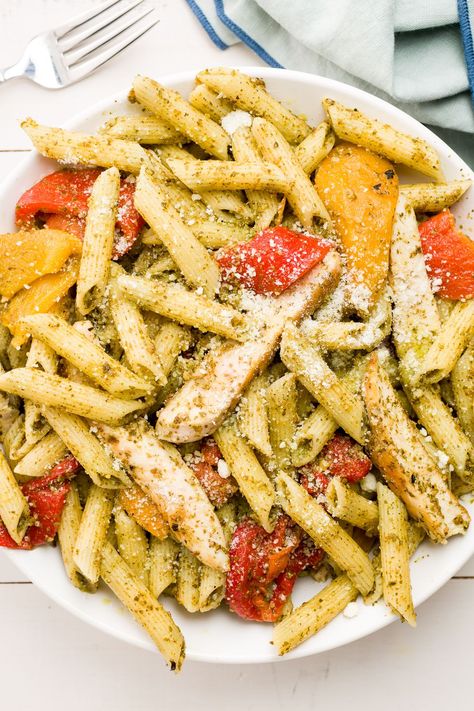 trader-joes-pesto-pasta Trader Joes Recipes Healthy, Trader Joes Food, Pasta Al Pesto, Joe Recipe, Trader Joes Recipes, Healthy Pasta, Pesto Chicken Pasta, Cheap Dinner Recipes, Cheap Dinners